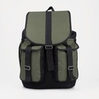 Рюкзак туристический на шнурке, 55 л, 4 наружных кармана, цвет чёрный/хаки - фото 319695110