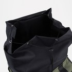 Рюкзак туристический на шнурке, 55 л, 4 наружных кармана, цвет чёрный/хаки - Фото 6