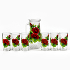 Набор для сока "Красная роза" художественная роспись, 6 стаканов  1250/200 мл - Фото 9