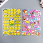 Наклейка пластик "Смайлы и сердца" МИКС 29,5х16,5 см - Фото 1