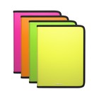 Папка пластиковая А4, молния вокруг, Офис цветная Erich Krause Glance Neon, 3 вида МИКС - Фото 1