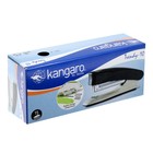 Степлер Kangaro Trendy № 10, до 15 листов, встроенный антистеплер, зелёный - фото 8366273