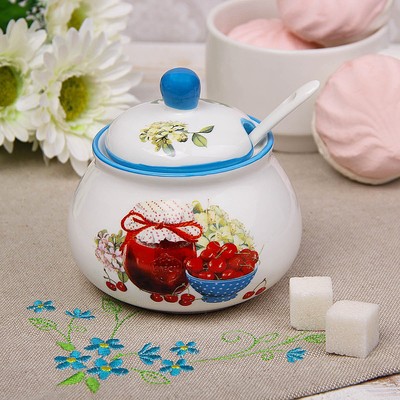 Сахарница с ложкой Доляна «Вишнёвое варенье», 320 мл