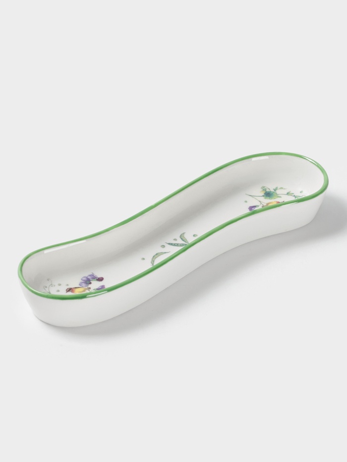 Блюдо для оливок/солений Доляна «Зелёный сад», 20×5×3.5 см, фарфор, белое - Фото 1