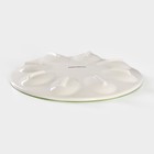 Подставка для яиц Доляна «Зелёный сад», d=19.5 см, фарфор, белая - Фото 5