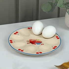 Подставка керамическая для яиц Доляна «Вишнёвое варенье», d=19,5 см