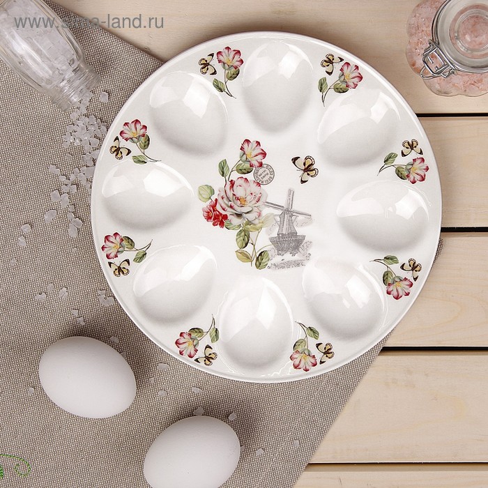 Подставка для яиц Доляна «Бабочки в саду», 20×2 см - Фото 1
