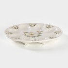 Подставка для яиц Доляна «Цветы шиповника», d=20 см, фарфор, белая - Фото 4