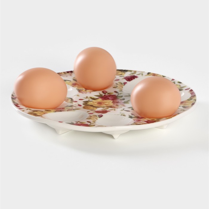 Подставка керамическая для яиц Доляна «Сад роз», d=19,5 см - фото 1927360267