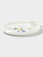 Блюдо Доляна «Зелёный сад», 22.5×20×2 см, с соусником, круглое, фарфор, белое - Фото 2