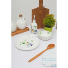 Блюдо Доляна «Зелёный сад», 22.5×20×2 см, с соусником, круглое, фарфор, белое - Фото 6