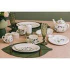 Блюдо Доляна «Зелёный сад», 22.5×20×2 см, с соусником, круглое, фарфор, белое 2532216