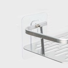 Полка для ванной комнаты, 31.5×13×5 см, алюминий - Фото 4