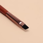 Кисть для макияжа «Brush WOOD», жёсткая, скошенная, 17 (+/- 1) см, цвет коричневый/золотистый - Фото 4