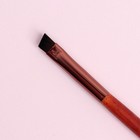 Кисть для макияжа «Brush WOOD», двусторонняя, с щёточкой, 14,5 см, цвет коричневый/золотистый - Фото 3