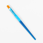Набор кистей нейлон 5 штук, плоские, с цветными ручками, с резиновыми держателями - фото 8366369