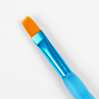 Набор кистей нейлон 5 штук, плоские, с цветными ручками, с резиновыми держателями - фото 8366370