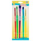 Набор кистей нейлон 5 штук, с цветными ручками, с резиновыми держателями - фото 8546749