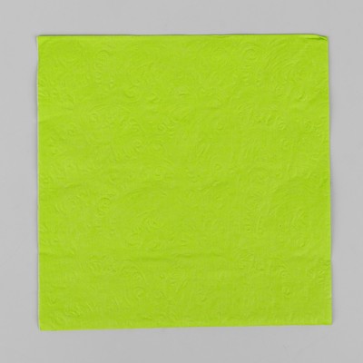 Салфетки бумажные, однотонные, выбит рисунок, 33х33 см, набор 20 шт., цвет светло-зелёный