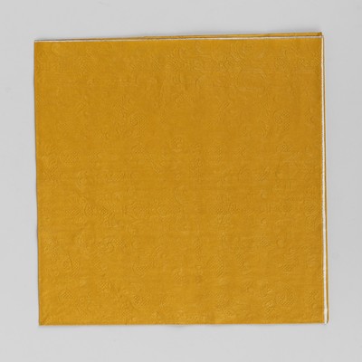 Салфетки бумажные, 33х33 см, однотонные, выбит рисунок, набор 20 шт., цвет золотой