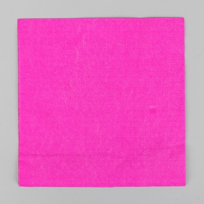 Салфетки бумажные, однотонные, выбит рисунок, 33х33 см, набор 20 шт., цвет фуксия
