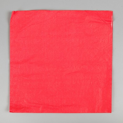 Салфетки бумажные, однотонные, выбит рисунок, 33х33 см, набор 20 шт., цвет красный