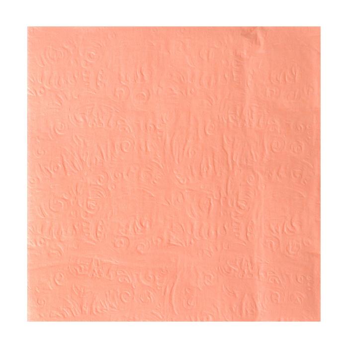 Салфетки бумажные, однотонные, выбит рисунок, 33х33 см, набор 20 шт., цвет розовый - Фото 1