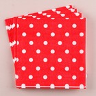 Салфетки бумажные «Горох», набор 20 шт., 33х33 см, цвет красный - Фото 1