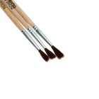 Набор кистей пони 3 штуки: № 1, 2, 3, круглые, с деревянными ручками, в блистере - Фото 3