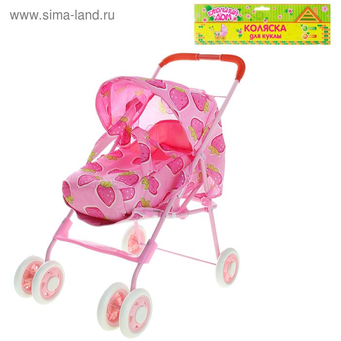 Коляска для кукол летняя с переноской (38*19*8 см), регулируемая спинка, металлический каркас - Фото 1