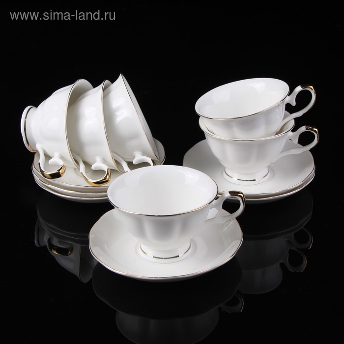 Сервиз чайный "Эллада", 12 предметов: 6 чашек 12,5х10,1х6,5 см 180 мл, 6 блюдец 14,2 см - Фото 1
