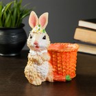 Фигурное кашпо "Зайчик с морковкой" 14х18см - Фото 6