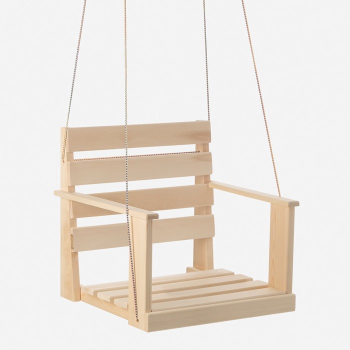 Кресло подвесное, деревянное 50х50х50 см - фото 1883342817