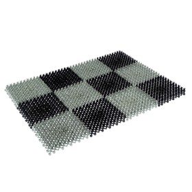 Коврик придверный пластмассовый «Gräs», 42×56 см, цвет черно-серый Ош