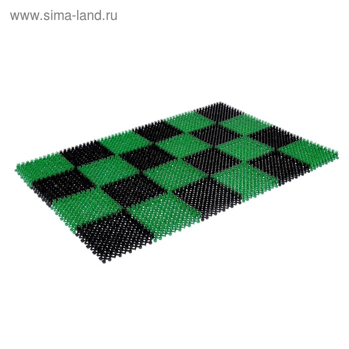 Коврик придверный пластмассовый «Gräs», 56×84 см, цвет черно-зеленый