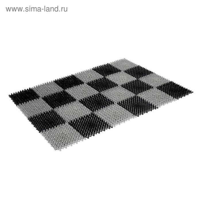 Коврик придверный пластмассовый «Gräs», 56×84 см, цвет черно-серый