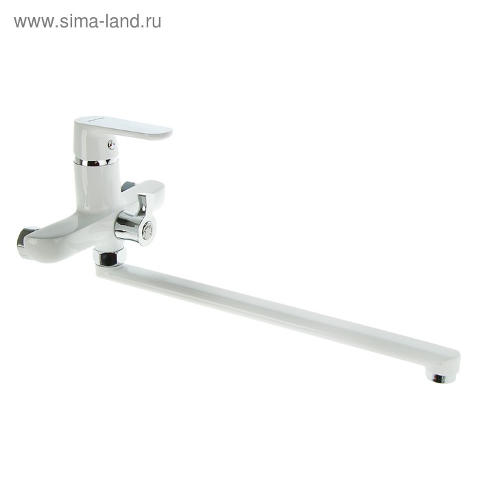 

Cмеситель для ванны Accoona A7166G, однорычажный, излив 300 мм, силумин, белый