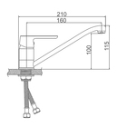 Смеситель для кухни Accoona A4266G, однорычажный, средний излив, с гайкой, силумин, белый - Фото 5
