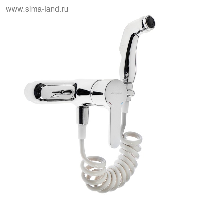 Смеситель Accoona A3167, однорычажный, с гигиенической лейкой, силумин, хром - Фото 1