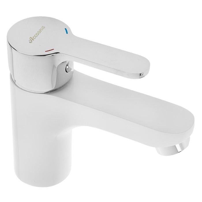 Смеситель для раковины Accoona A9067G, однорычажный, силумин, белый - Фото 1