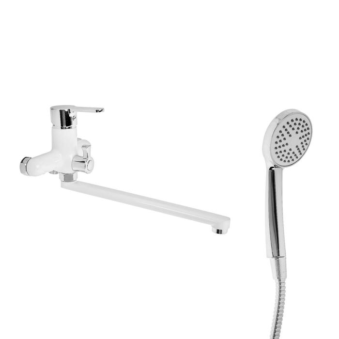 Cмеситель для ванны Accoona A7167G, однорычажный, излив 300 мм, силумин, белый - Фото 1