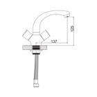 Смеситель для раковины Accoona A89473, двухвентильный, с гайкой, силумин, хром - Фото 5