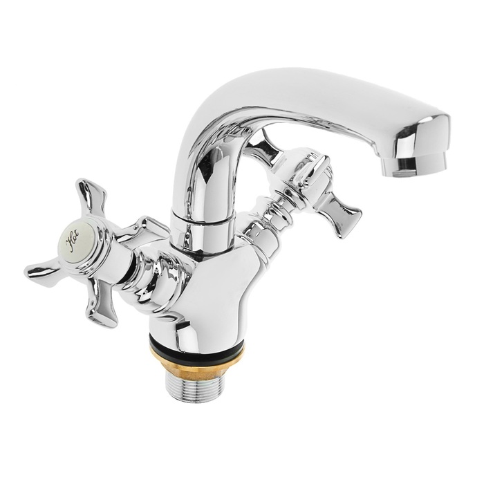 Смеситель для раковины Accoona A9670, двухвентильный, латунь, хром - Фото 1