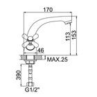 Смеситель для раковины Accoona A9670, двухвентильный, латунь, хром - Фото 5