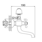 Смеситель для ванны Accoona A6070, двухвентильный, латунь, хром - Фото 7
