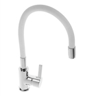 Смеситель для кухни Accoona A9890G, однорычажный, с силиконовым изливом, белый/хром - Фото 1