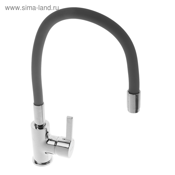 Смеситель для кухни Accoona A9890T, однорычажный, с силиконовым изливом, серый/хром - Фото 1