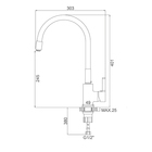 Смеситель для кухни Accoona A9890T, однорычажный, с силиконовым изливом, серый/хром - Фото 6