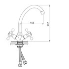 Смеситель для кухни Accoona A4680, двухвентильный, с гайкой, силумин, хром - Фото 5