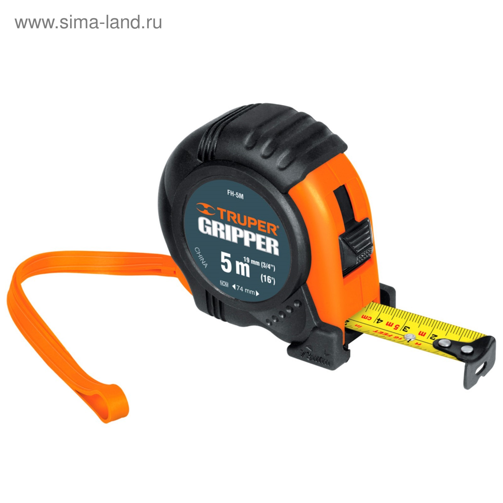 Рулетка измерительная TRUPER FH-5M, 5 м, двухкомпонентный ударопрочный ...
